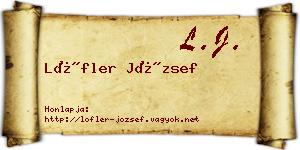 Löfler József névjegykártya